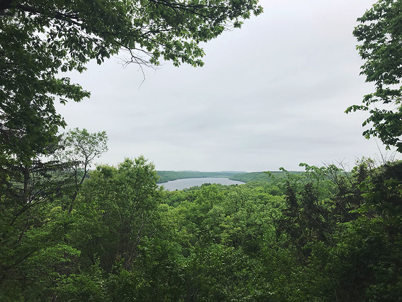 View from the hills at Afton State Park.