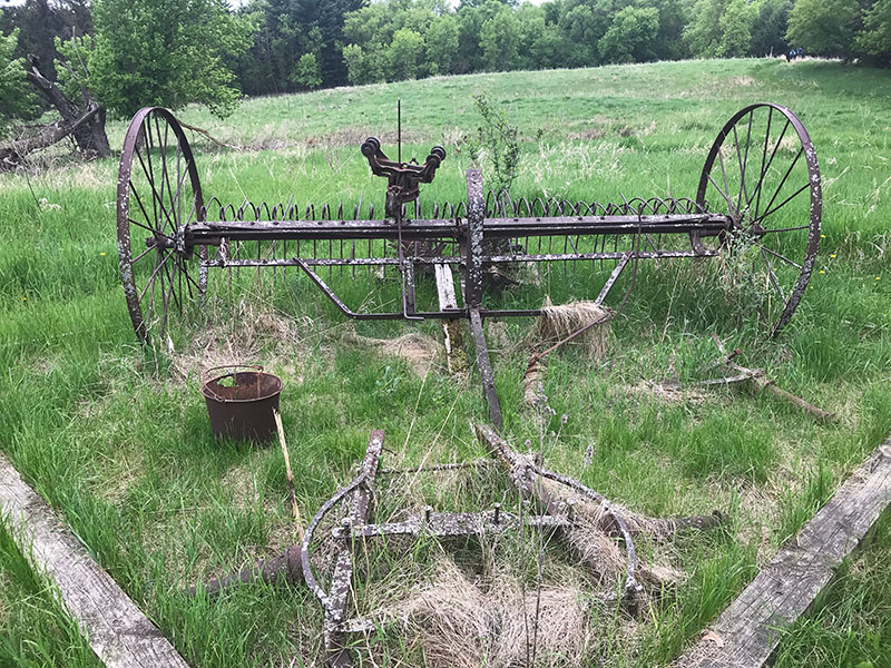 Oliver's old farm equipment, left behind on the hill.