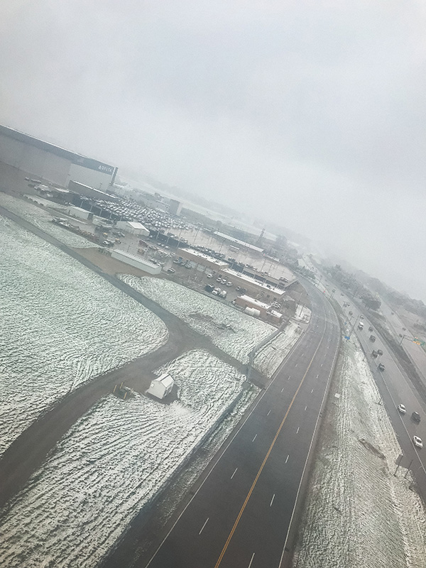 Never excited to see snow on the ground after a flight back from the desert.