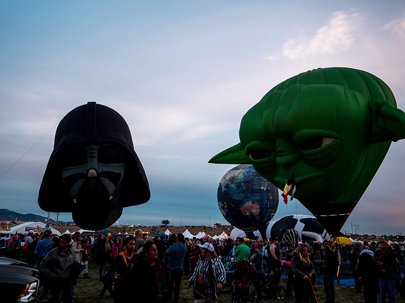 You had to cross over to the dark side to see the Darth Vader balloon, after viewing the Yoda balloon.