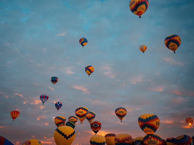 The Rainbow Ryders offered expensive balloon rides that sold out fast.