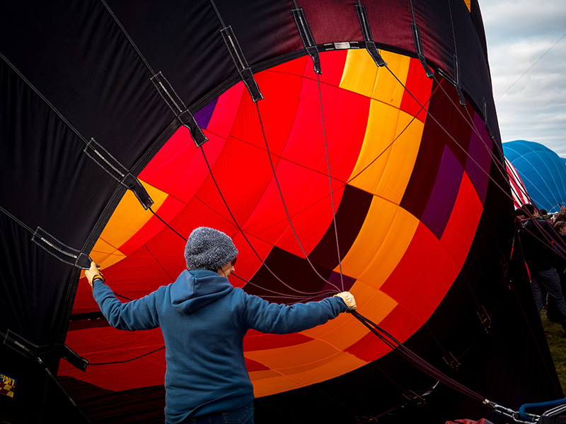 It was interesting to see them inflate the balloons.