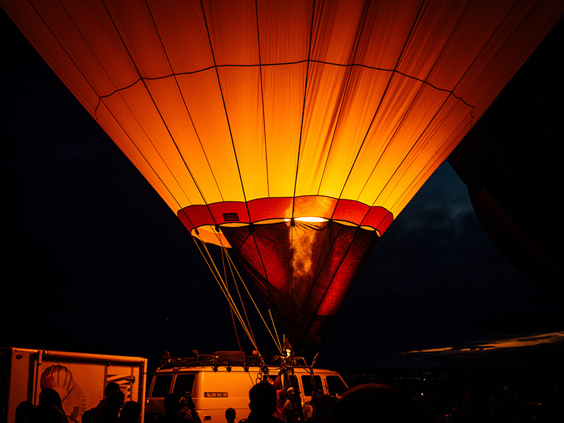 The glow of the balloons was mesmerizing.