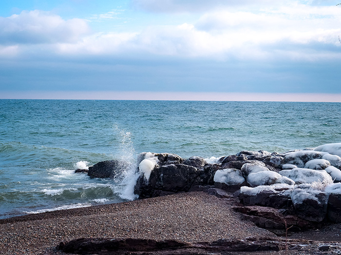 The lake's waves were at full force,